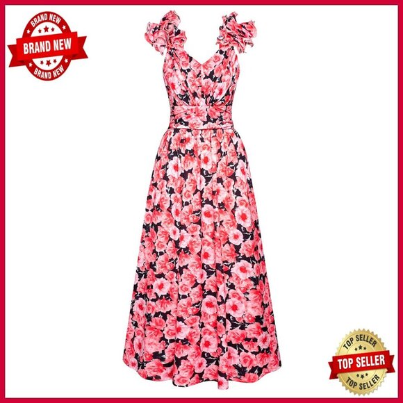 Dresses & Skirts - Floral Maxi Dress with Pockets Elegant Wedding Guest Summer Sundress